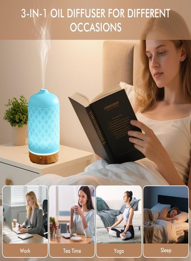 EQUSUPRO Essential Oil Diffuser 200ml-Ultrasonic Aroma Diffuser with 4 Timers, Aromatherapy Diffuser 7 Color LED Lights with Auto Shut-Off Protection for Home Office Yoga Gift (Ceramic White) - Image 5